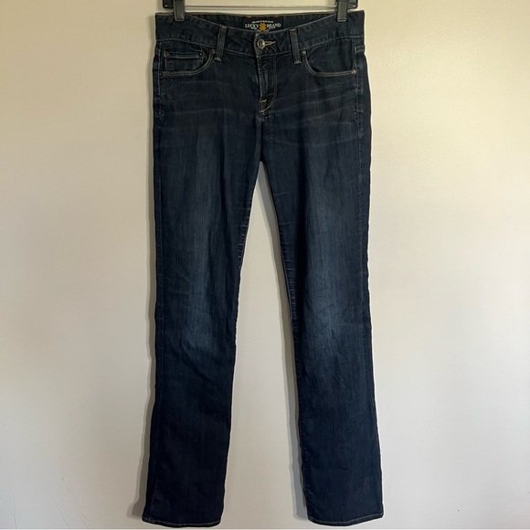 Lucky Brand Lola Boot Women's 2/26 LONG Ankle Dark Wash Blue Denim Bootcut Jeans - Picture 1 of 15